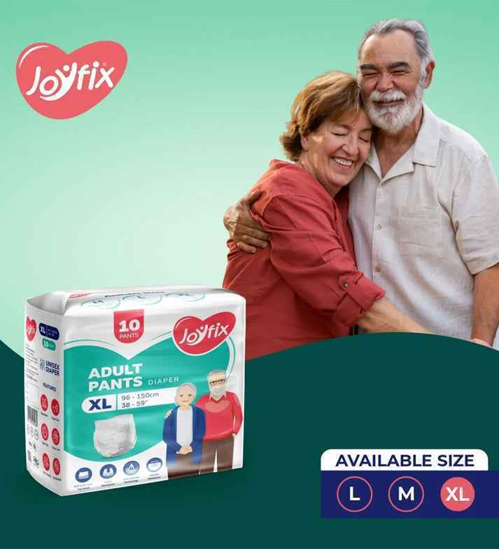 JOYFIX Adult Pant Diapers | Unisex Adult Diapers - XL - Pack of 6 (60 Pieces)