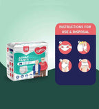 JOYFIX Adult Pant Diapers | Unisex Adult Diapers - M - Pack of 6 (60 Pieces)