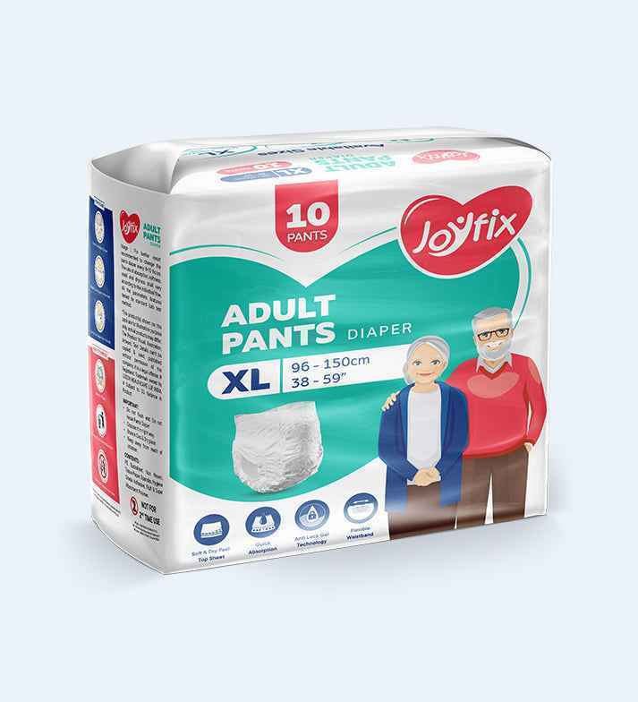 JOYFIX Adult Pant Diapers | Unisex Adult Diapers - XL - Pack of 6 (60 Pieces)