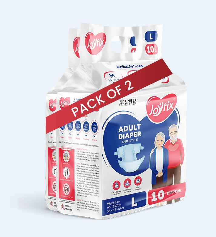 JOYFIX Adult Tape Diapers | Unisex Adult Diapers - L  Pack of 2 (20 Pieces)