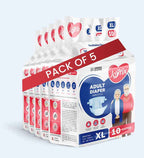 JOYFIX Adult Tape Diapers | Unisex Adult Diapers - XL - Pack of 5 (50 Pieces)