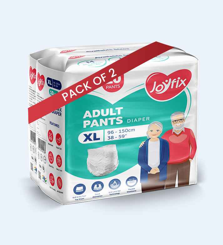JOYFIX Adult Pant Diapers | Unisex Adult Diapers - XL - Pack of 2 (20 Pieces)