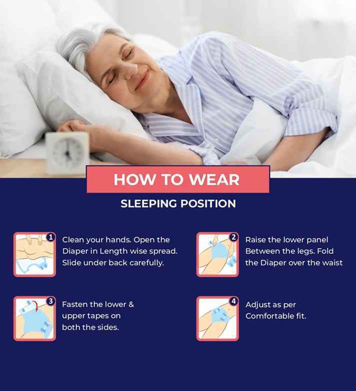 JOYFIX Adult Tape Diapers | Unisex Adult Diapers - XL - Pack of 6 (60 Pieces)